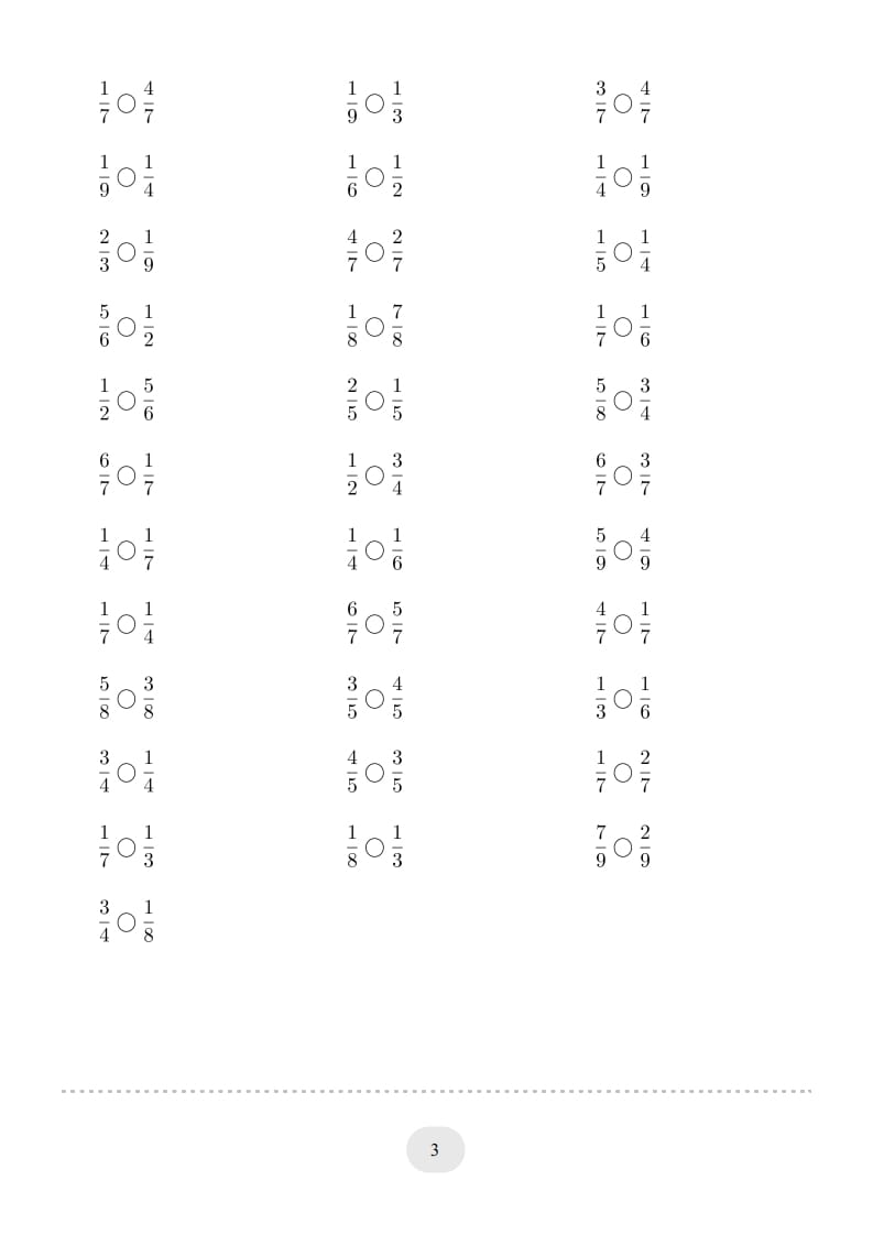 图片[3]-三年级数学上册口算题(分数比大小)1000题（人教版）-简单街-jiandanjie.com