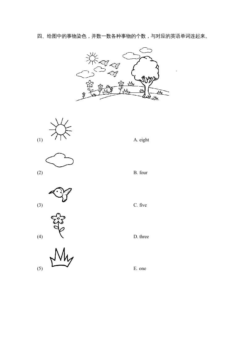 图片[2]-一年级英语上册Unit5_Lesson1课时训练（人教一起点）-简单街-jiandanjie.com