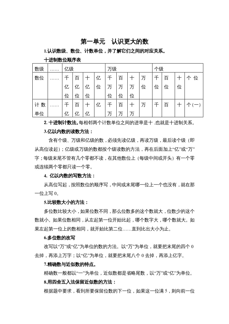 图片[1]-四年级数学上册第一单元认识更大的数（北师大版）-简单街-jiandanjie.com