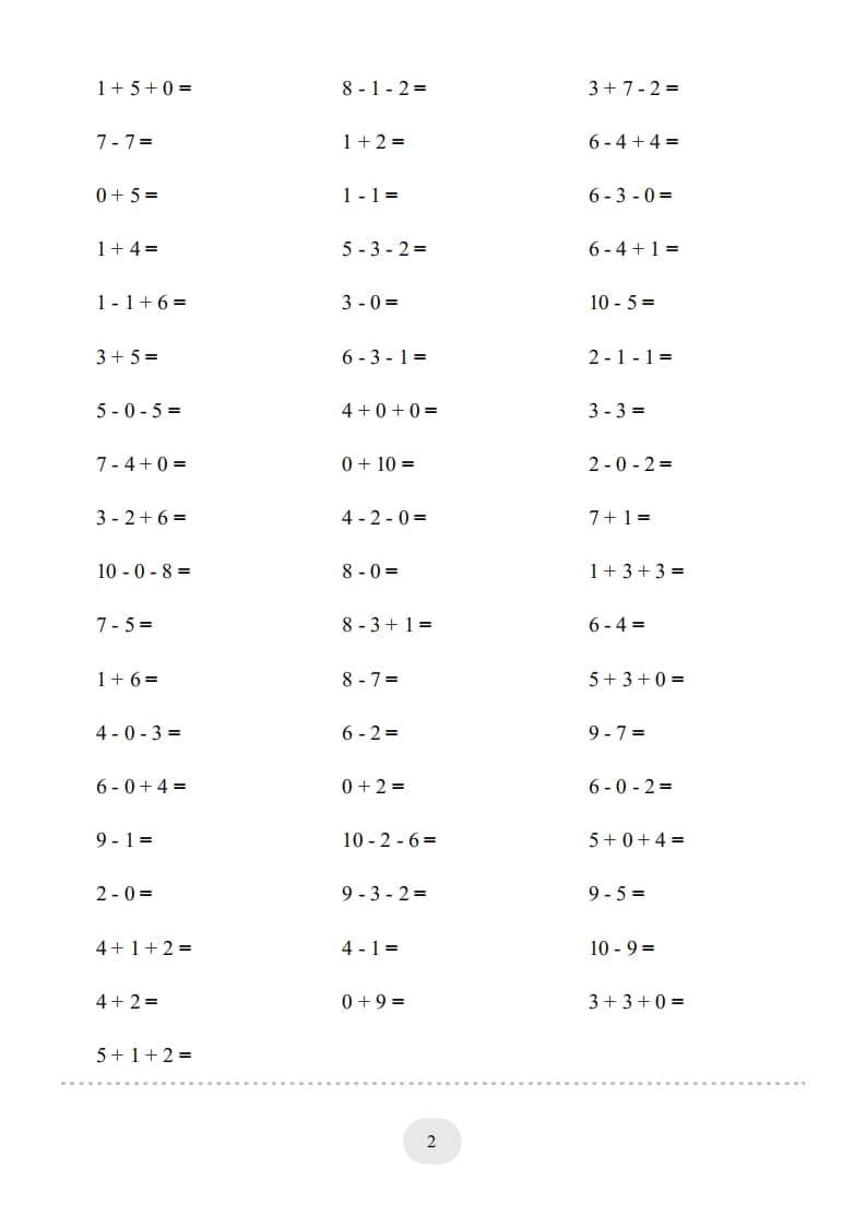 图片[2]-一年级数学上册（10以内的加减法–连加连减）2000题（人教版）-简单街-jiandanjie.com