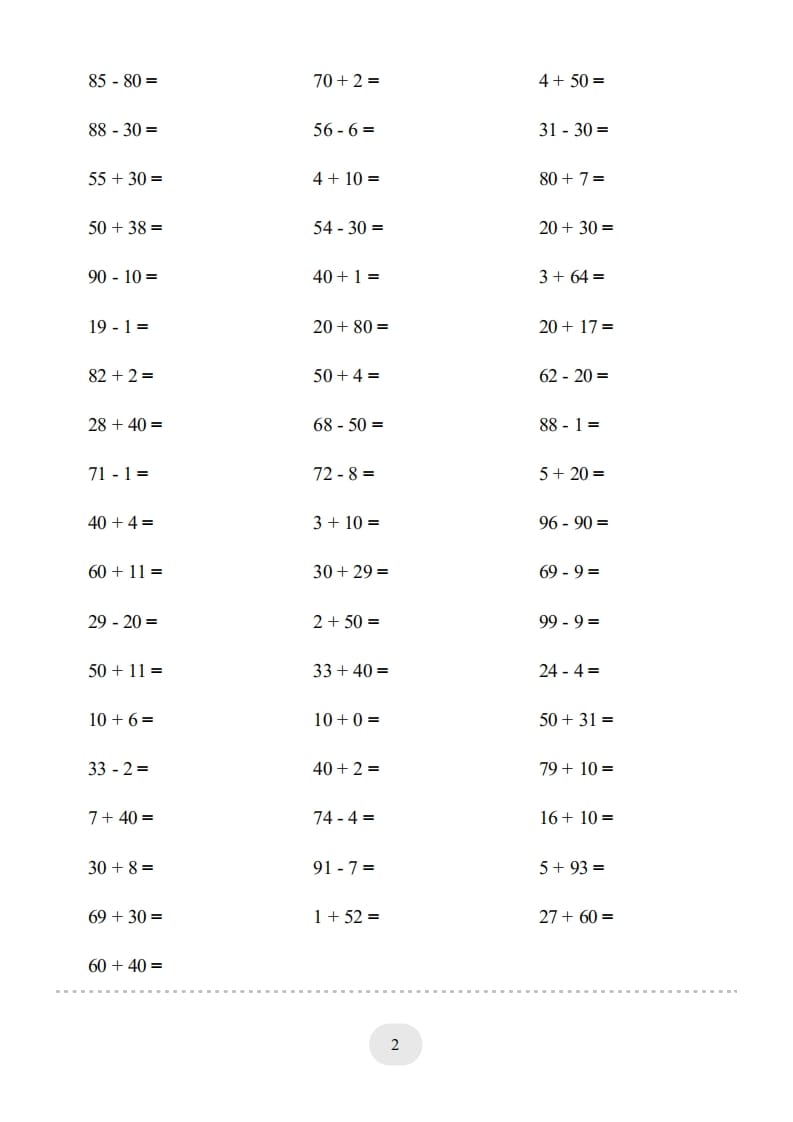 图片[2]-一年级数学上册（100以内的加减法(一)4000题2（人教版）-简单街-jiandanjie.com