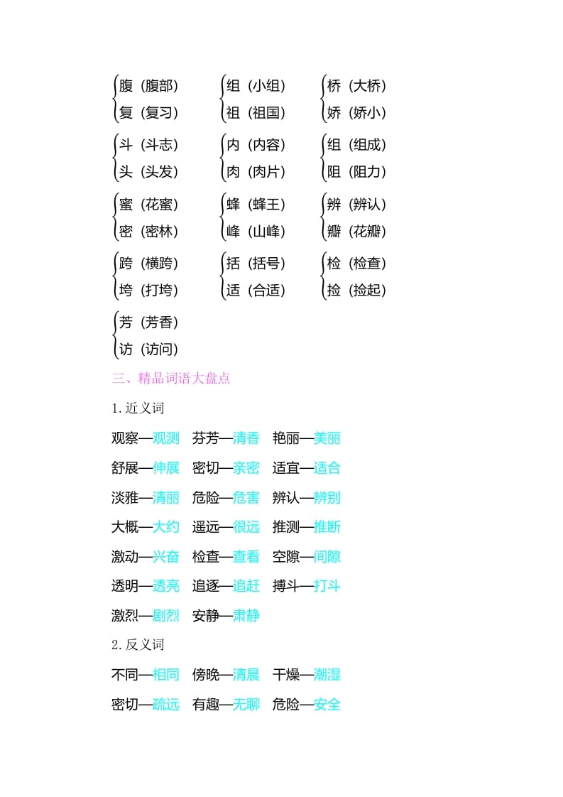 图片[2]-三年级语文下册知识小结-第四单元-简单街-jiandanjie.com