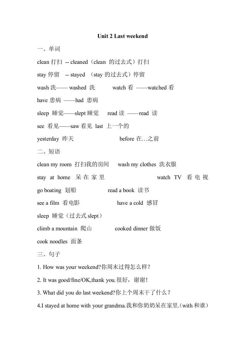 图片[1]-六年级英语下册Unit2单元知识梳理（2）-简单街-jiandanjie.com