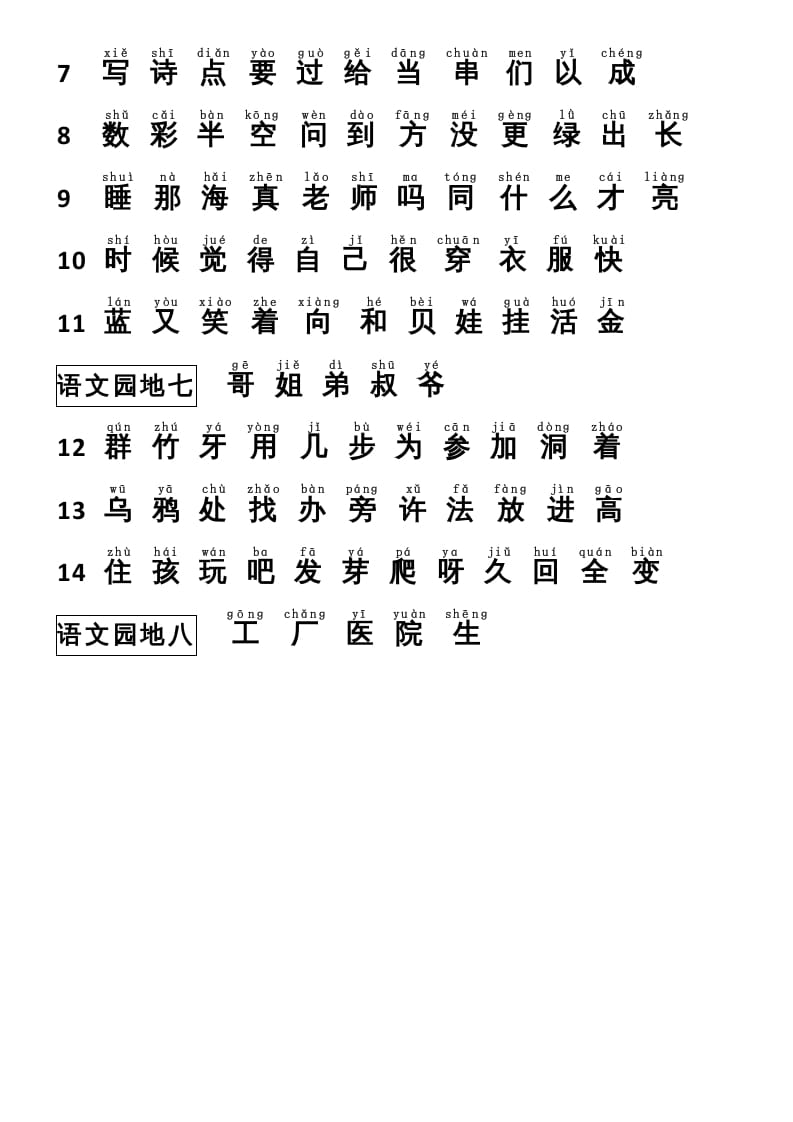 图片[3]-一年级语文上册识字表（部编版）-简单街-jiandanjie.com