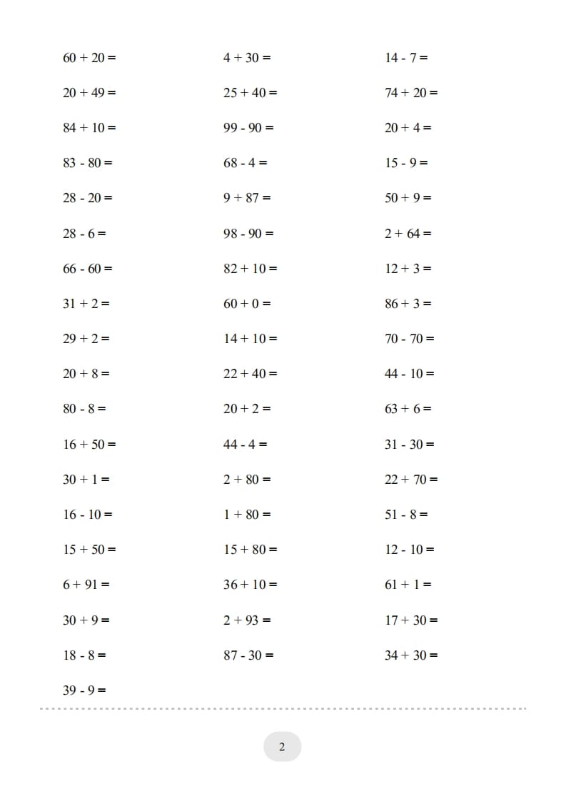 图片[2]-一年级数学上册100以内的加减法（一）4000题1（人教版）-简单街-jiandanjie.com