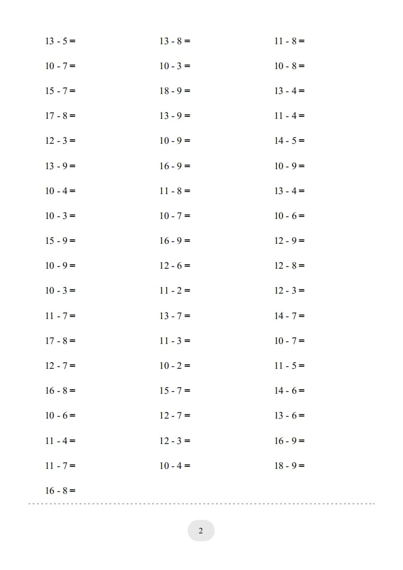 图片[2]-一年级数学上册20以内的退位减法)3000题（人教版）-简单街-jiandanjie.com