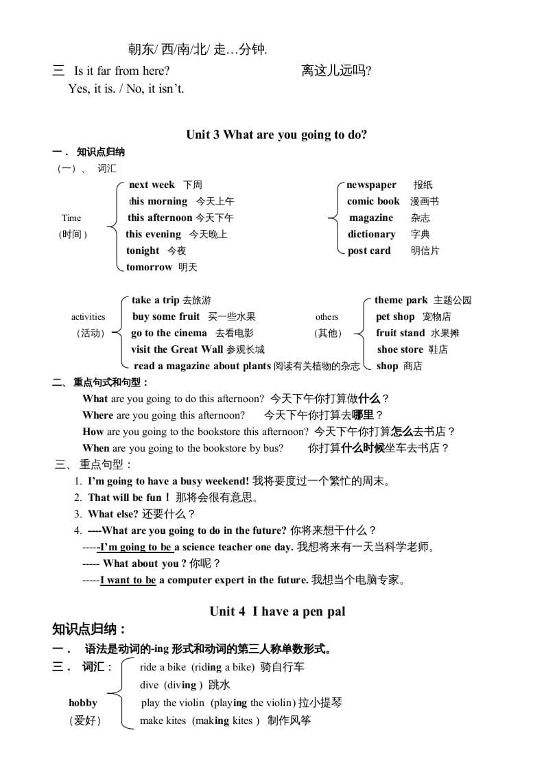 图片[3]-六年级英语上册知识点单元总结（人教版PEP）-简单街-jiandanjie.com