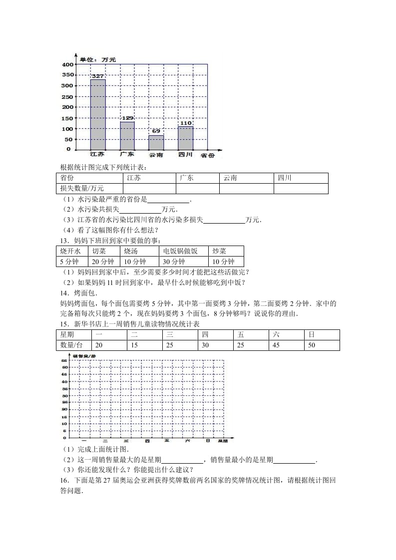 图片[3]-四年级数学上册第7单元测试卷1（人教版）-简单街-jiandanjie.com