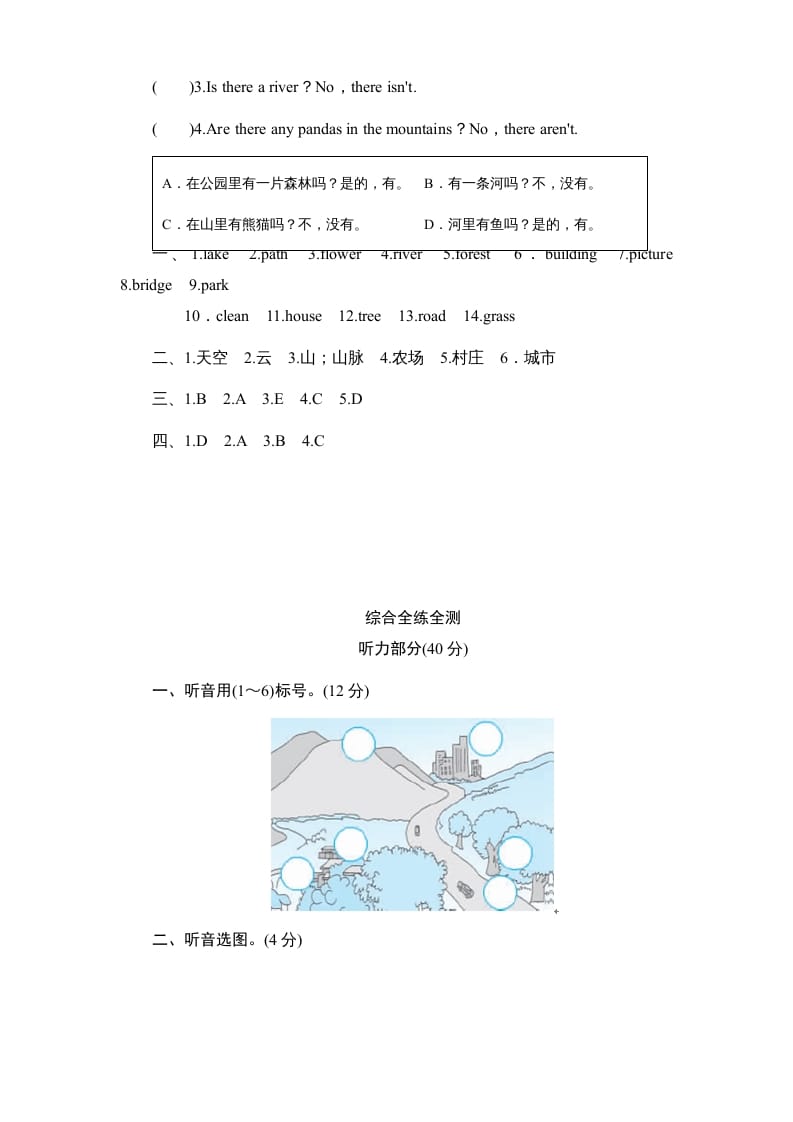 图片[2]-五年级英语上册Unit6《Inanaturepark》单元测试（人教版PEP）-简单街-jiandanjie.com