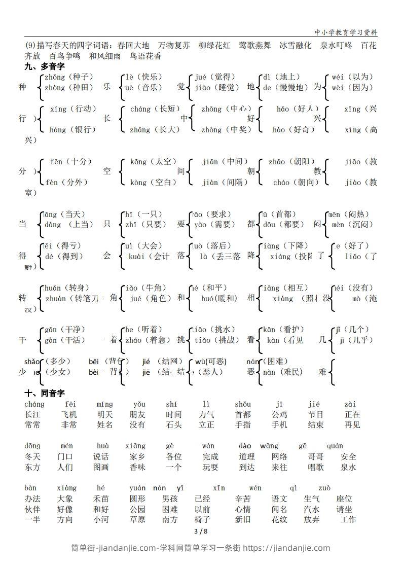 图片[3]-一年级语文下册复习资料(全面、经典)-简单街-jiandanjie.com