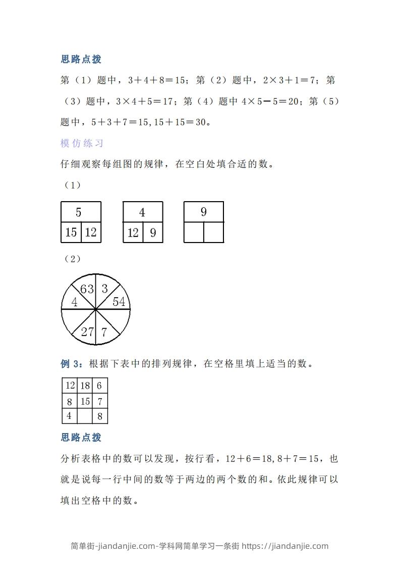 图片[3]-小学六年级上册数学找规律专项练习题-简单街-jiandanjie.com