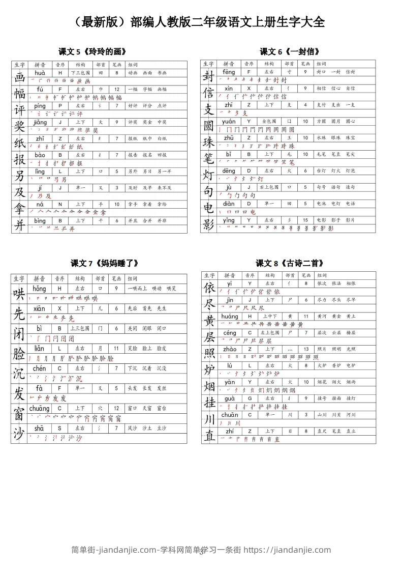 图片[3]-【二上语文】最最最新款二上课本生字大全-简单街-jiandanjie.com