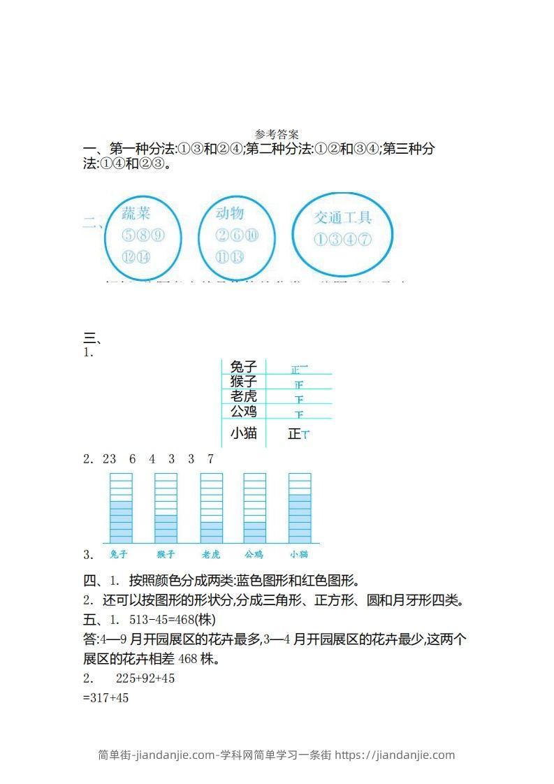 图片[3]-二（下）青岛版数学第九单元检测卷.2（54制）-简单街-jiandanjie.com