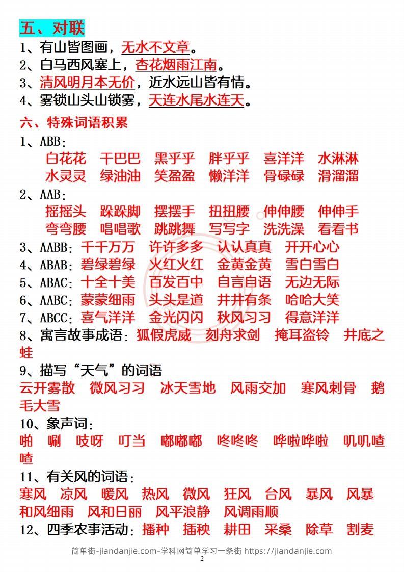 图片[2]-【必备重点知识汇总】二上语文-简单街-jiandanjie.com