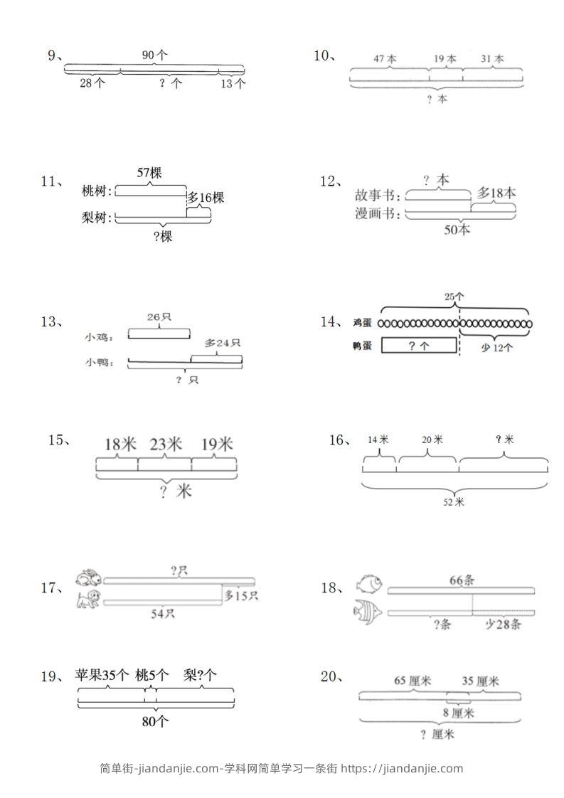 图片[2]-二上数学典型线段图列式计算-简单街-jiandanjie.com