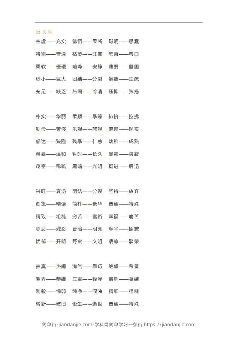 图片[3]-六年级语文下册近义词反义词汇总（部编版）-简单街-jiandanjie.com