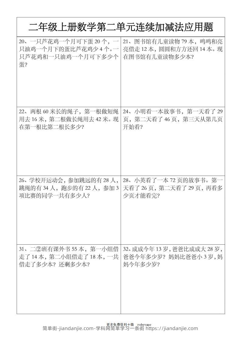 图片[3]-二上数学【第二单元】连续加减法应用题-简单街-jiandanjie.com