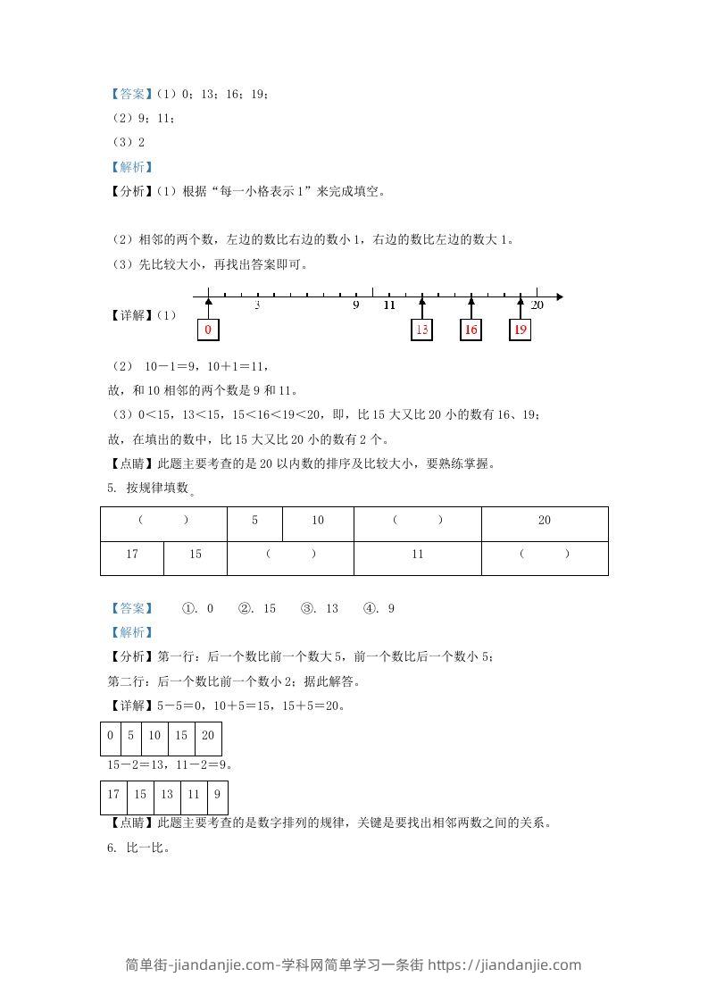 图片[2]-2020-2021学年江苏省南通市崇川区一年级上册数学期末试题及答案(Word版)-简单街-jiandanjie.com