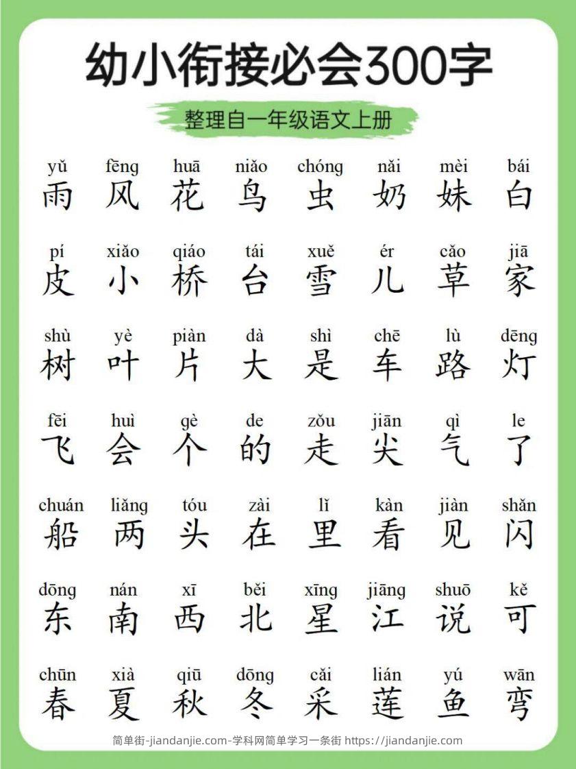 图片[2]-幼小衔接必会300字-简单街-jiandanjie.com