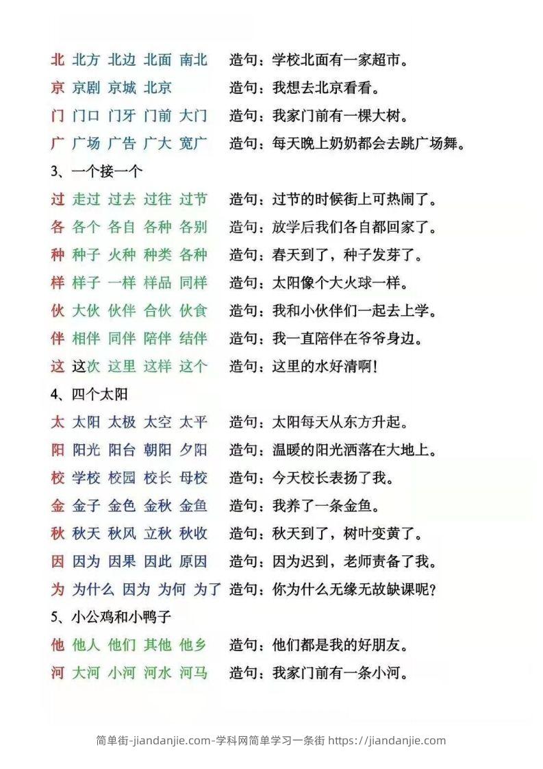 图片[3]-一年级下册生字组词造句阅读本_去水印-简单街-jiandanjie.com