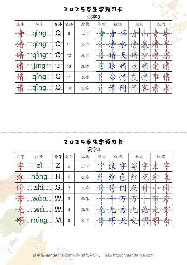 图片[2]-25一下语文【预习卡】-简单街-jiandanjie.com