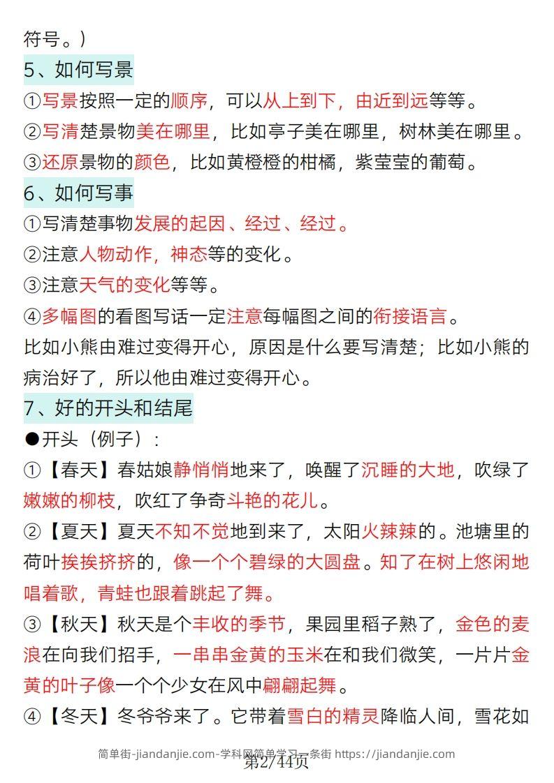 图片[2]-2025一年级语文下册看图写话要点总结+常考看图写话专项训练-简单街-jiandanjie.com