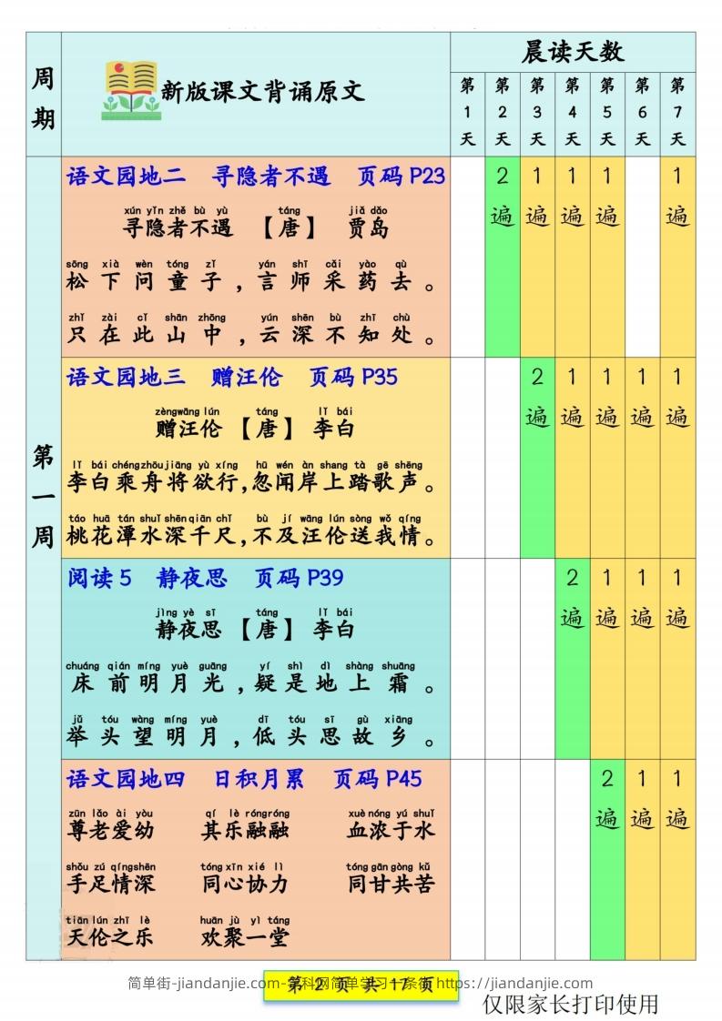 图片[2]-【预习背诵】一下语文预习课文背诵337法+课文内容填空17页-简单街-jiandanjie.com