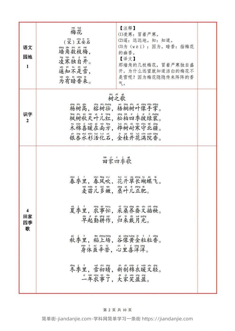 图片[2]-二上语文必背内容默写表-简单街-jiandanjie.com