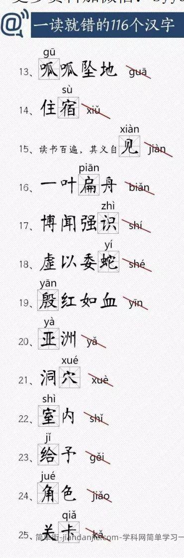 图片[2]-人教版总结小学常读错的字-简单街-jiandanjie.com
