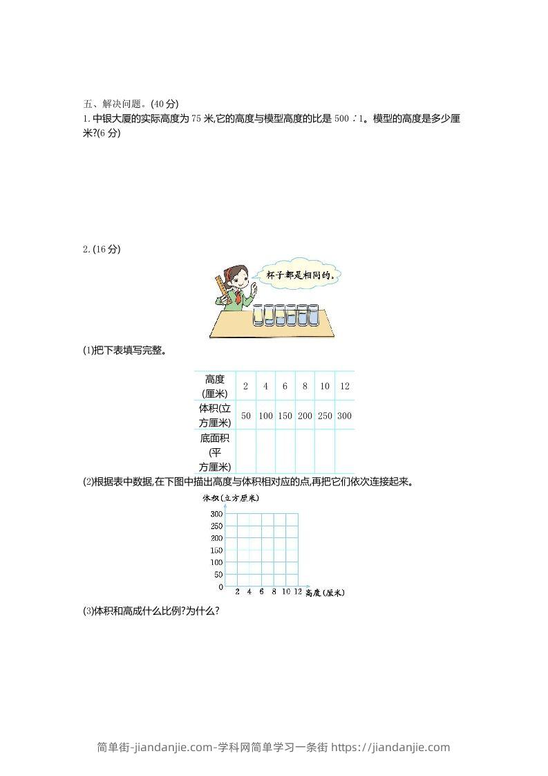 图片[2]-五下（54制）青岛版数学第五单元检测-1-简单街-jiandanjie.com