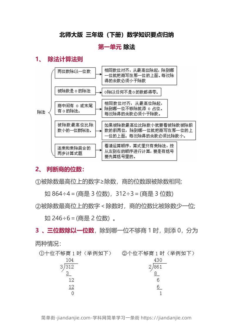 三下北师大数学汇总重点-1-简单街-jiandanjie.com