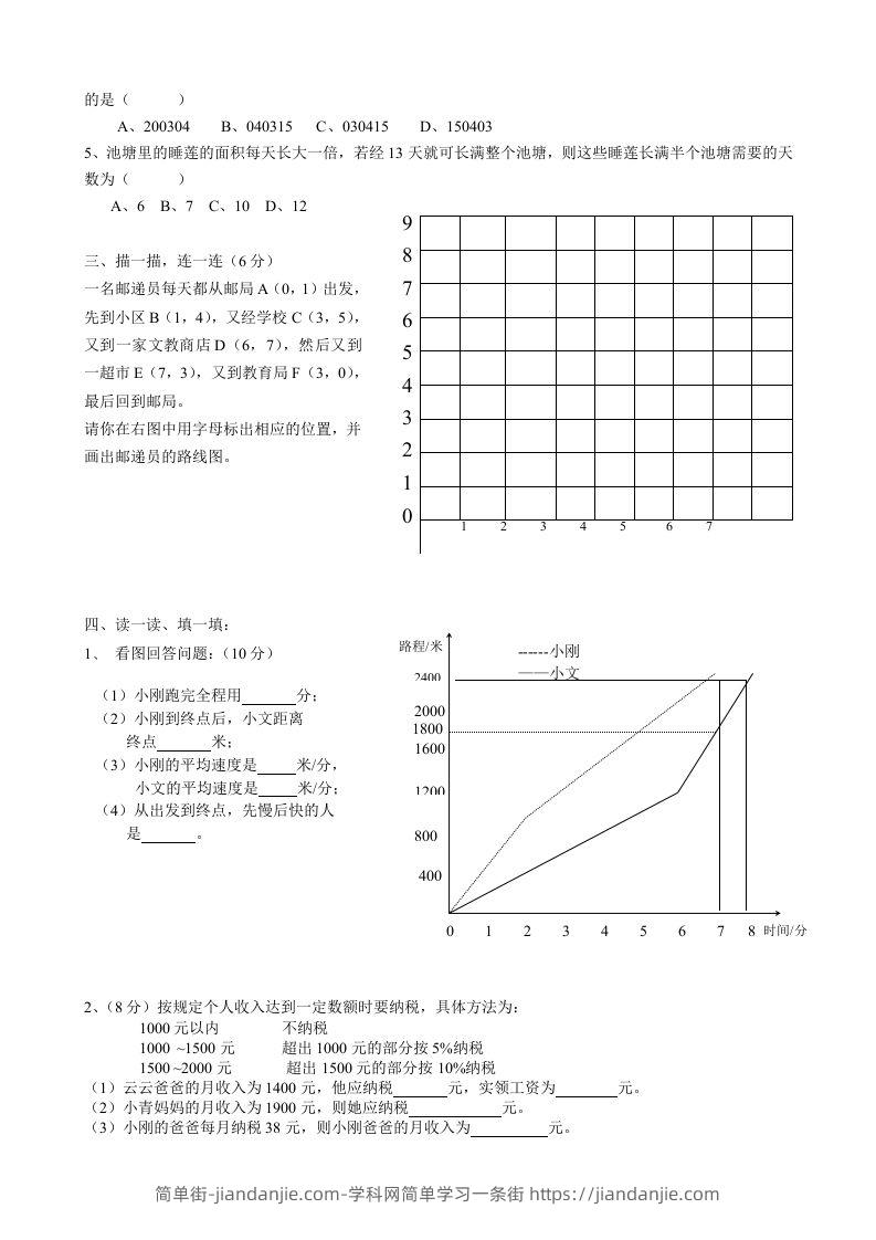 图片[2]-六下数学名校期末测试卷（03）含答案人教版-简单街-jiandanjie.com