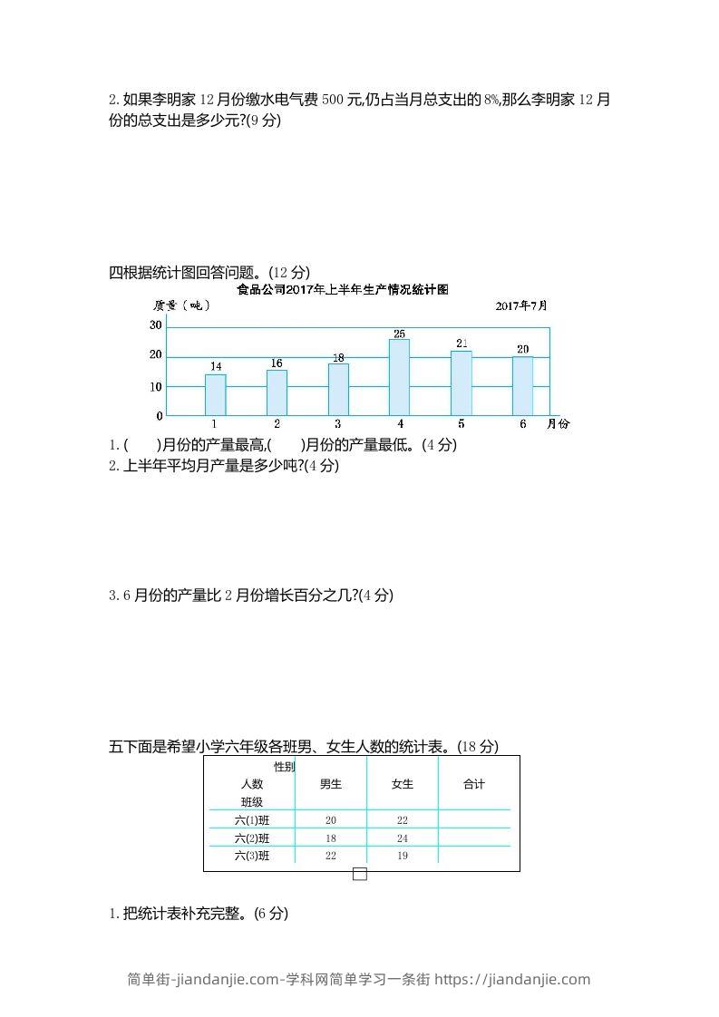 图片[2]-五下（54制）青岛版数学第七单元检测-2-简单街-jiandanjie.com