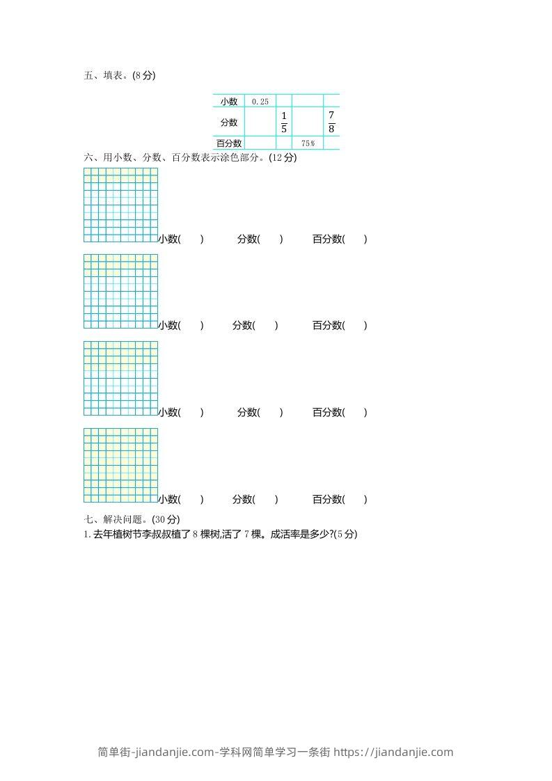 图片[2]-五下（54制）青岛版数学第二单元检测-1-简单街-jiandanjie.com
