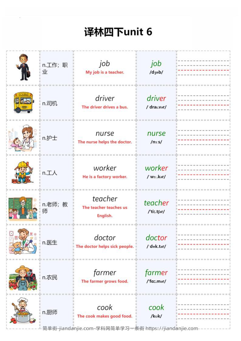 四年级下英语Unit6自然拼读专项《译林版》-简单街-jiandanjie.com