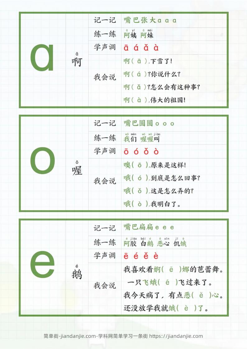 新一年级上册语文拼音贴汇总-简单街-jiandanjie.com